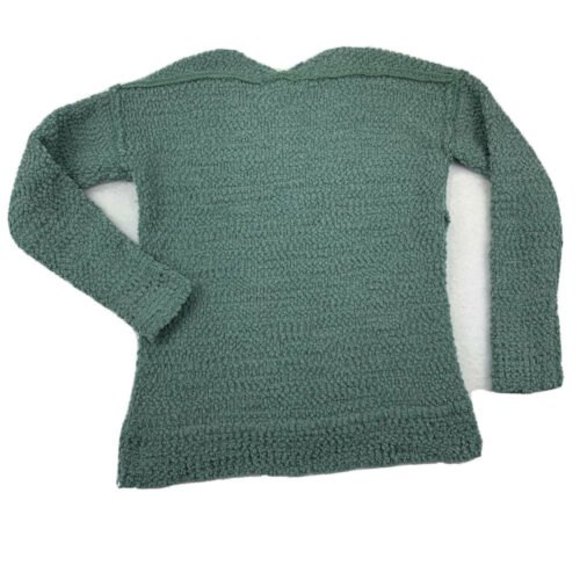 Pink Rose Teal size Small V-Neck Acrylic Knit Sweater Women's Long Sleeve - Picture 7 of 10